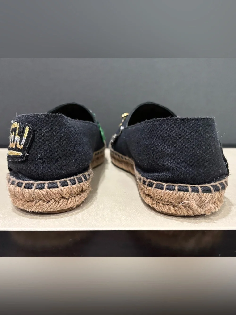 Marc Jacobs Espadrilles Embellished Black Canvas Size 35, 80s Retro Style Summer